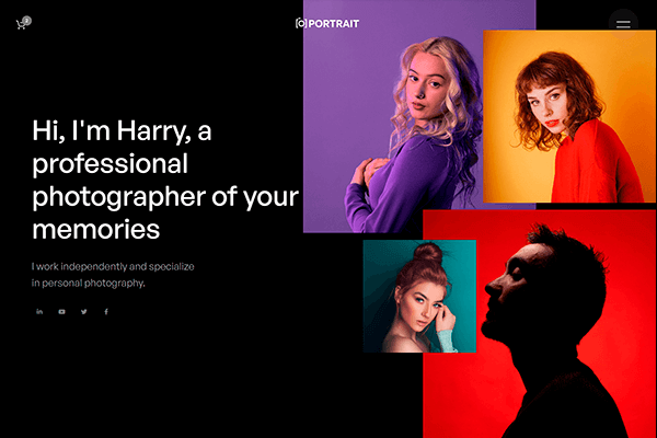 Screenshot - Portrait Webflow Template