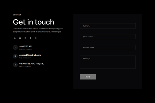 Screenshot - Portrait Webflow Template