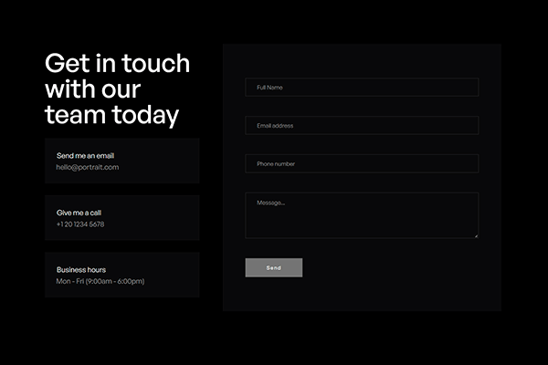 Screenshot - Portrait Webflow Template